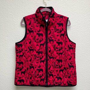Women's Coldwater Creek Red and Black Vest Size L
